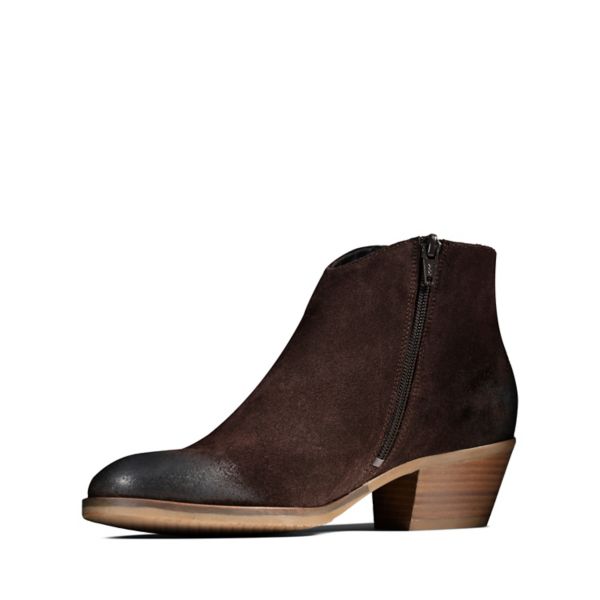 Clarks Womens Mila Myth Ankle Boots Dark Brown | UK-2493871